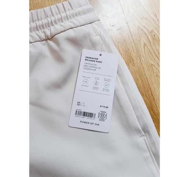 🆕️ Athleta Endeavor Relaxed Pant Ivory Large Tall Wide Leg Travel Work Cabin - Picture 4 of 13